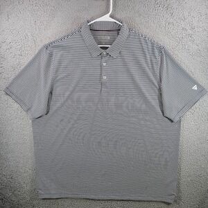 MAELREG Mens Performance Polo Shirt 4XL Navy Blue Striped Golf Short Sleeve